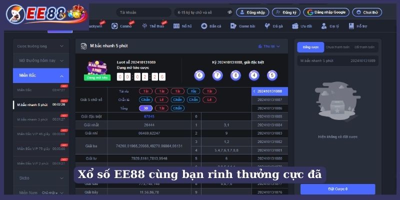 Xổ số EE88 cùng bạn rinh thưởng cực đã