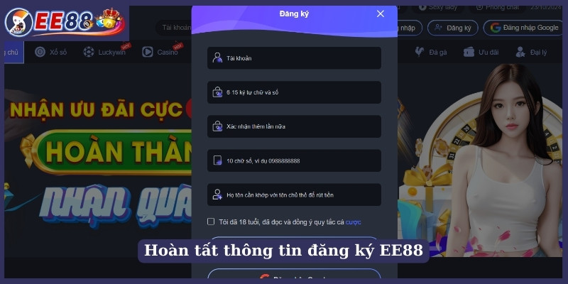 Hoàn tất thông tin đăng ký EE88